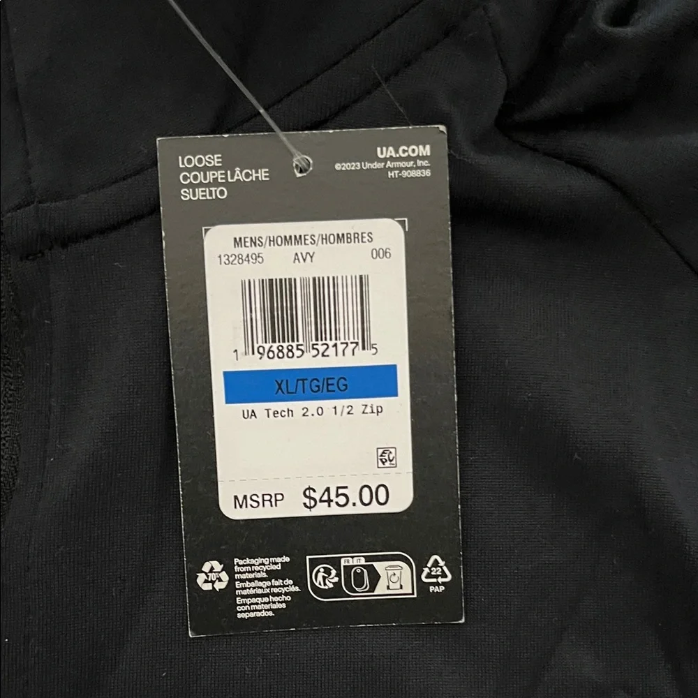 Under Armour Men's Black pullover with Neon Yellow Logo - Picture 2 of 5